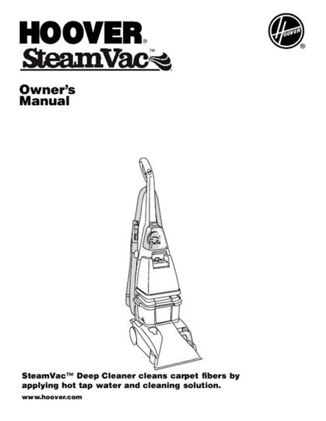 hoover steamvac instruction manual